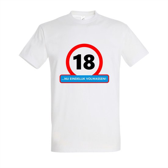 18 Jaar Verjaardag Cadeau - T-shirt 18 jaar nu eindelijk volwassen Verjaardag 18 Jaar Cadeau T-shirt Maat 3XL Wit