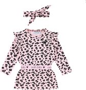 Dirkje meisjes jurk + haarband Light pink - Maat 86