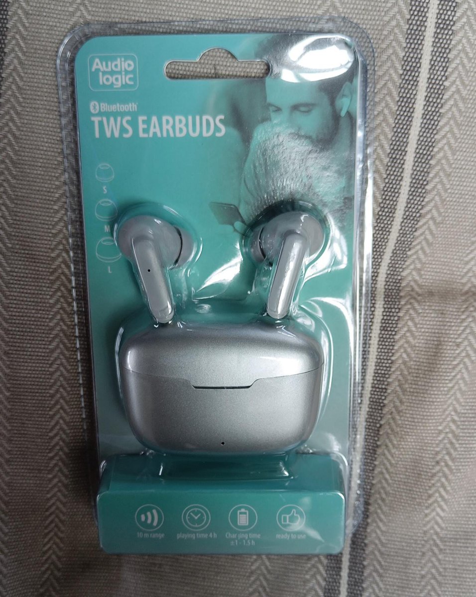Audio Logic TWS Earbuds Bleutooth Oordopjes Grijs bol