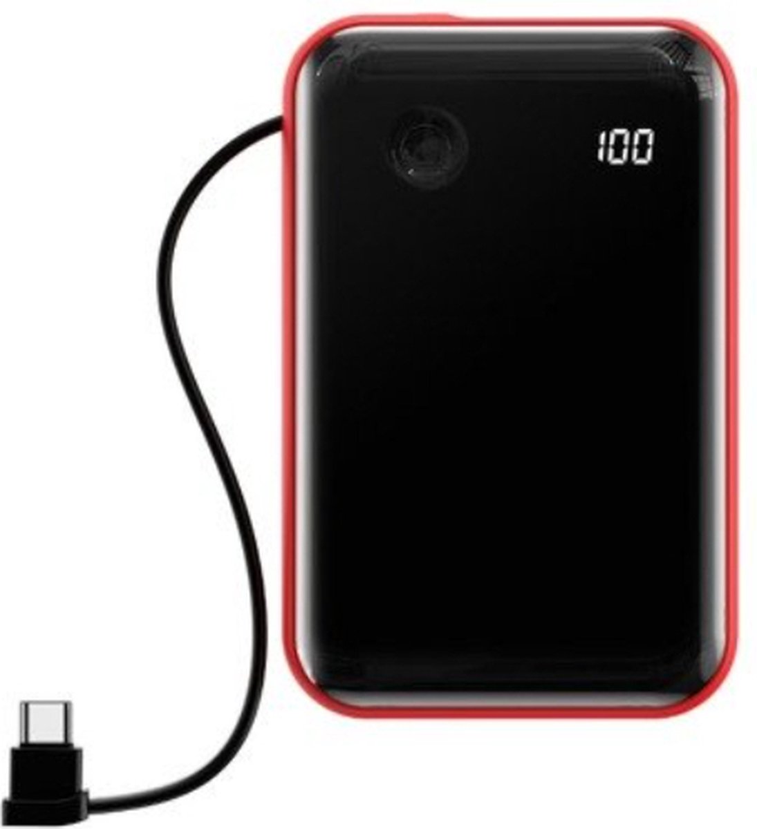 Baseus Mini Powerbank 10000mAh Quick Charge - Snellader (met Type-C-kabel) S Digitaal Display 3A Rood PPXF-A09