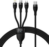 Baseus USB-C naar Lightning/USB-C/Micro USB Kabel 100W 1.5M Zwart
