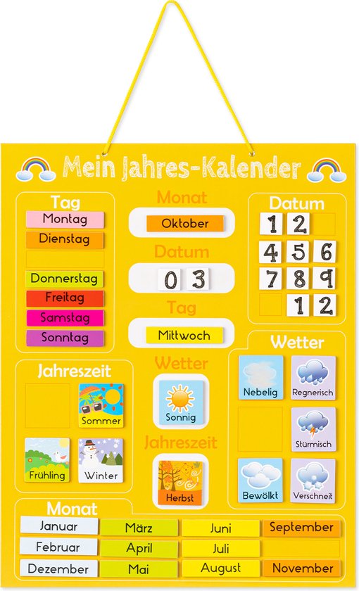 Navaris leerkalender voor kinderen - Magnetisch seizoenen en... | bol.com