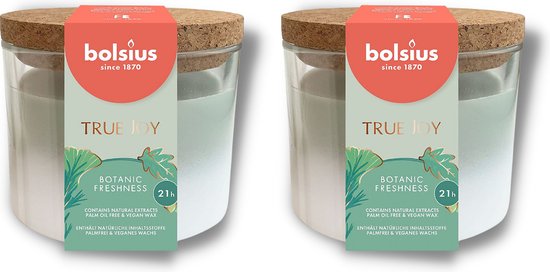 Bolsius True Joy Geurkaarsen Met Kurken Deksel - Botanic Freshness - 2 Stuks