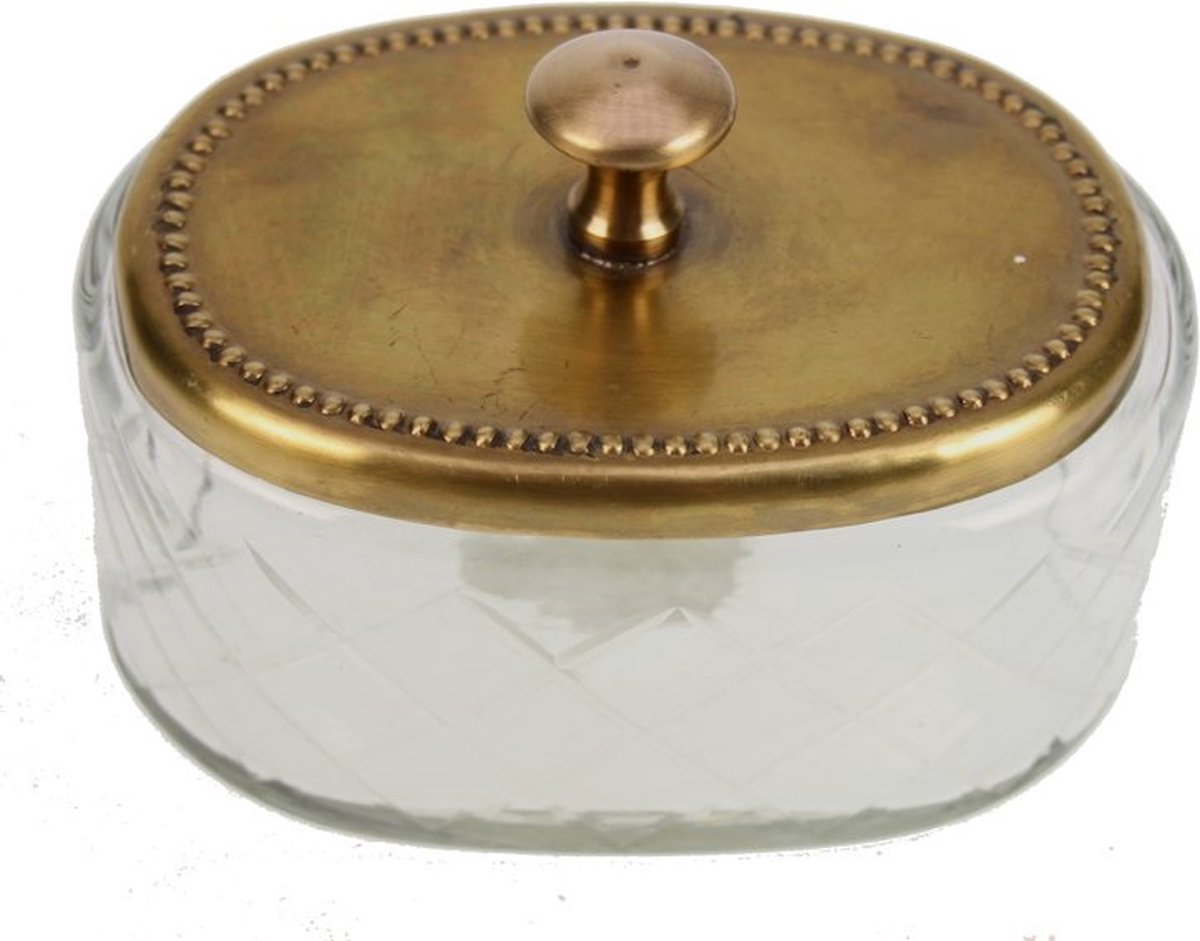 Doosje ovaal glas 12,5x9x8cm