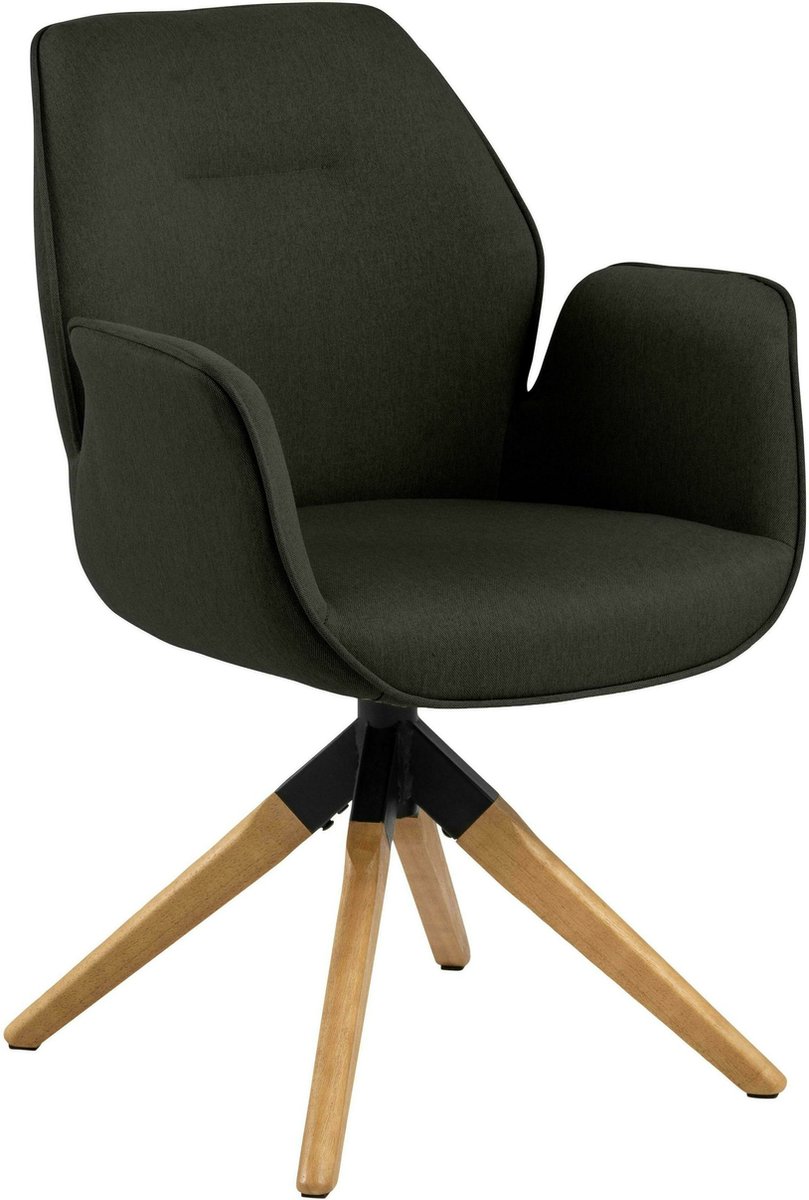 Bendt Eetkamerstoel 'Chandler' kleur Donkergrijs/Eiken