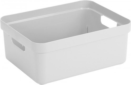 6x boîtes de rangement blanches / boîtes de rangement / paniers de rangement en plastique - 24 litres - paniers de rangement / boîtes / bacs - rangement