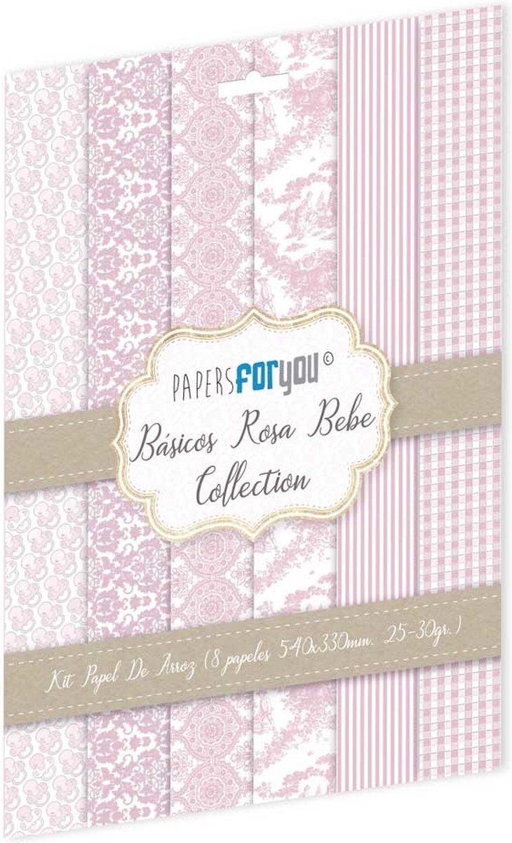 Basicos Rosa Bebe Rice Paper Kit (8pcs) (PFY-10169)