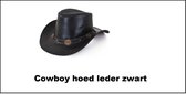Cowboy hoed leder zwart - wild west western cowboy leer hoed zwart