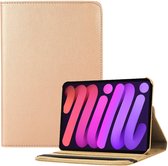 Geschikt Voor iPad Mini 6 Hoes - Mini 6 Cover - Mini 6 Case - Bookcase - Hoesje - 8.3 Inch - Met Standaard - 360 Draaibaar - Roterend - Goud