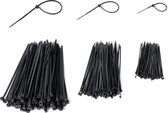 Kabelbinders - Tiewraps - Tie Ribs - Bundelbanden - 3 Verschillende Maten - 300 stuks - Zwart