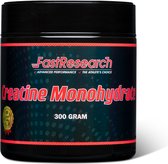 Fast Research | Pure Creatine Monohydraat (300 gram) - Micronized powder - 38 doseringen - Best Worldwide
