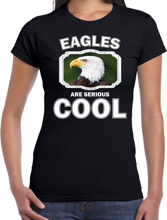 Dieren zeearenden t-shirt zwart dames - eagles are serious cool shirt - cadeau t-shirt arend/ zeearenden liefhebber XXL