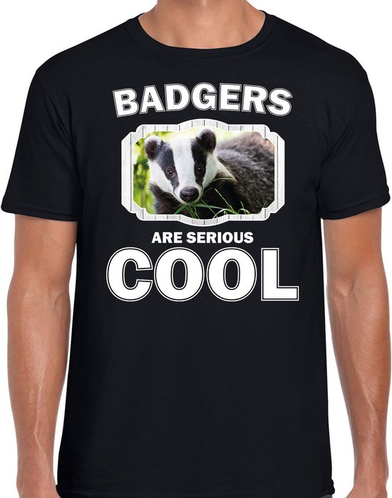 Dieren dassen t-shirt zwart heren - badgers are serious cool shirt - cadeau t-shirt das/ dassen liefhebber XXL