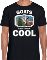 Dieren geiten t-shirt zwart heren - goats are serious cool shirt - cadeau t-shirt geit/ geiten liefhebber L