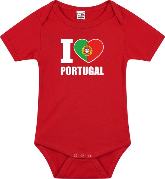 I love Portugal baby barboteuse rouge garçons et filles - Cadeau de maternité - Vêtements de bébé - Portugal country barboteuse 56 (1-2 mois)