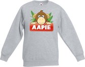 Aapie het aapje sweater grijs voor kinderen - unisex - apen trui - kinderkleding / kleding 152/164