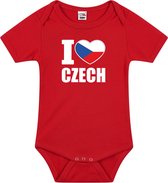I love Czech baby rompertje rood jongens en meisjes - Kraamcadeau - Babykleding - Tsjechie landen romper 80