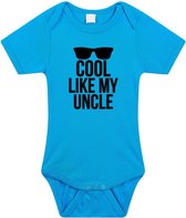 Cool like my uncle tekst baby rompertje blauw jongens - Cadeau oom rompertje - Babykleding 68