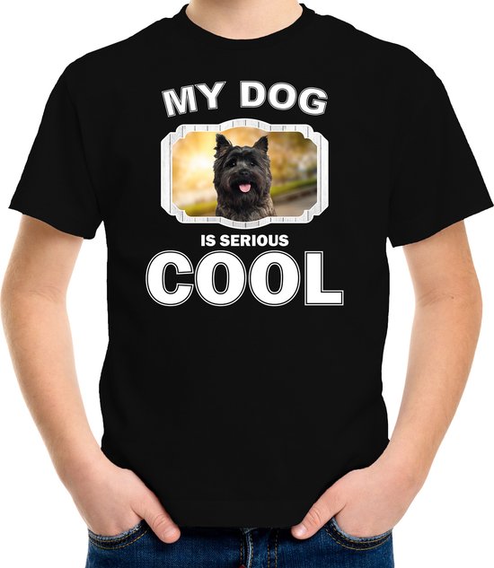 T-shirt pour chien Cairn Terrier Mon chien est sérieux noir cool - Enfants - Chemise cadeau amateur Cairn Terriers S (122-128)