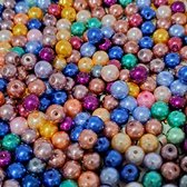 Perles de verre LOVV - environ 250 perles de verre - fil de bobine inclus - 7 et 8 mm