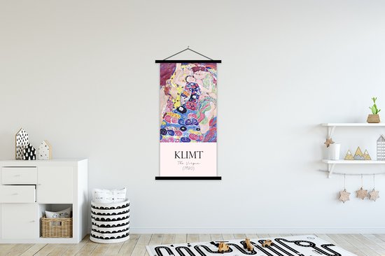 Porte-affiche avec affiche - Affiche scolaire - Peinture - Art nouveau - Gustav Klimt - 90x180 cm - Lattes noires
