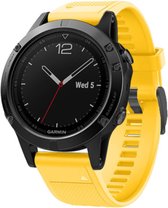 Siliconen Smartwatch bandje - Geschikt voor  Garmin Fenix 5 / 6 siliconen bandje - geel - Horlogeband / Polsband / Armband