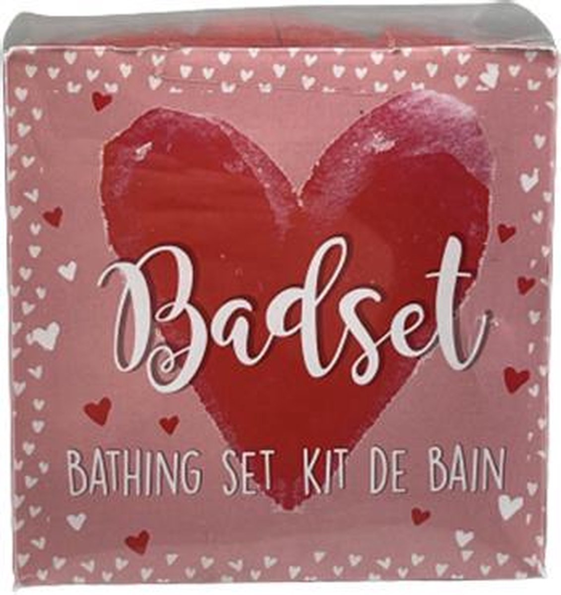 Badspons - Badset liefde - Rood - Badpuff / Zeepje / Badzout - 3 delig
