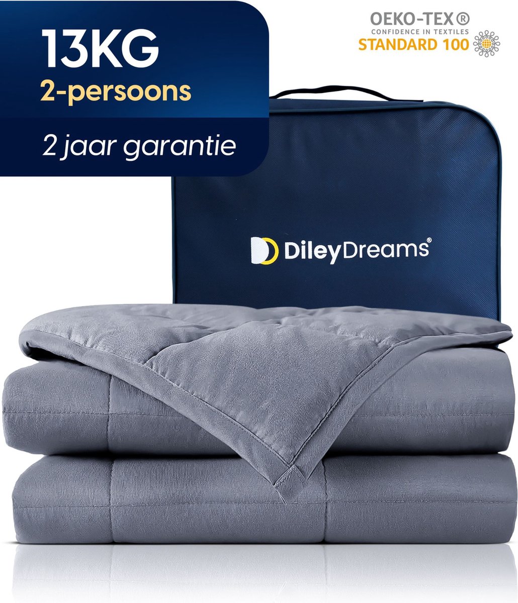Diley Dreams LENTE/ZOMER Tweepersoons Verzwaringsdeken 13KG – Weighted Blanket –200x200cm - 7 Laags Design