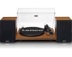 Lenco Platenspeler met Bluetooth - Twee externe Speakers - Ingebouwde Versterker - LS-480WD - Hout