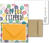 Geldkaart met mini Envelopje -> Felicitaties - No: 1-1 (Gefeliciteerd! - Confetti Gekleurd) - LeuksteKaartjes.nl by xMar