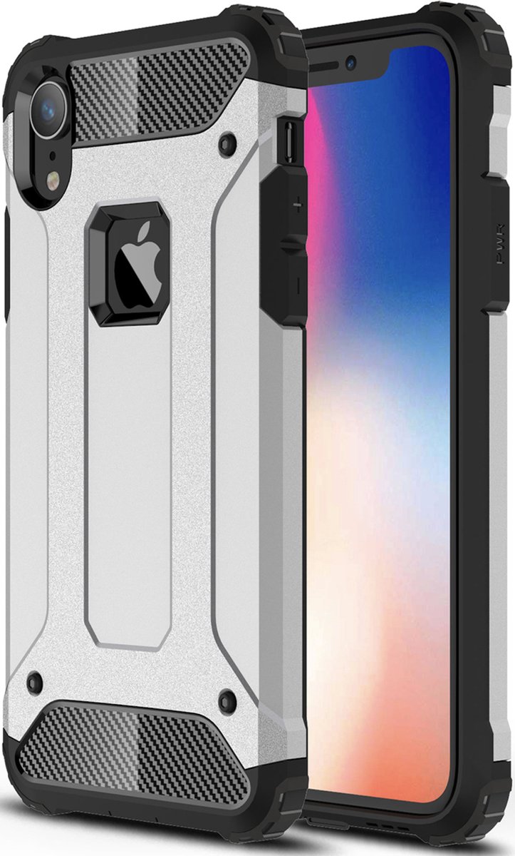 Backcover geschikt voor Apple iPhone XR - Zilver - Shockproof Armor