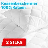 2x Kussenbeschermer Katoen Wit/Creme - 60x70 - Antibacteriëel  Kussenbeschermer -... | bol