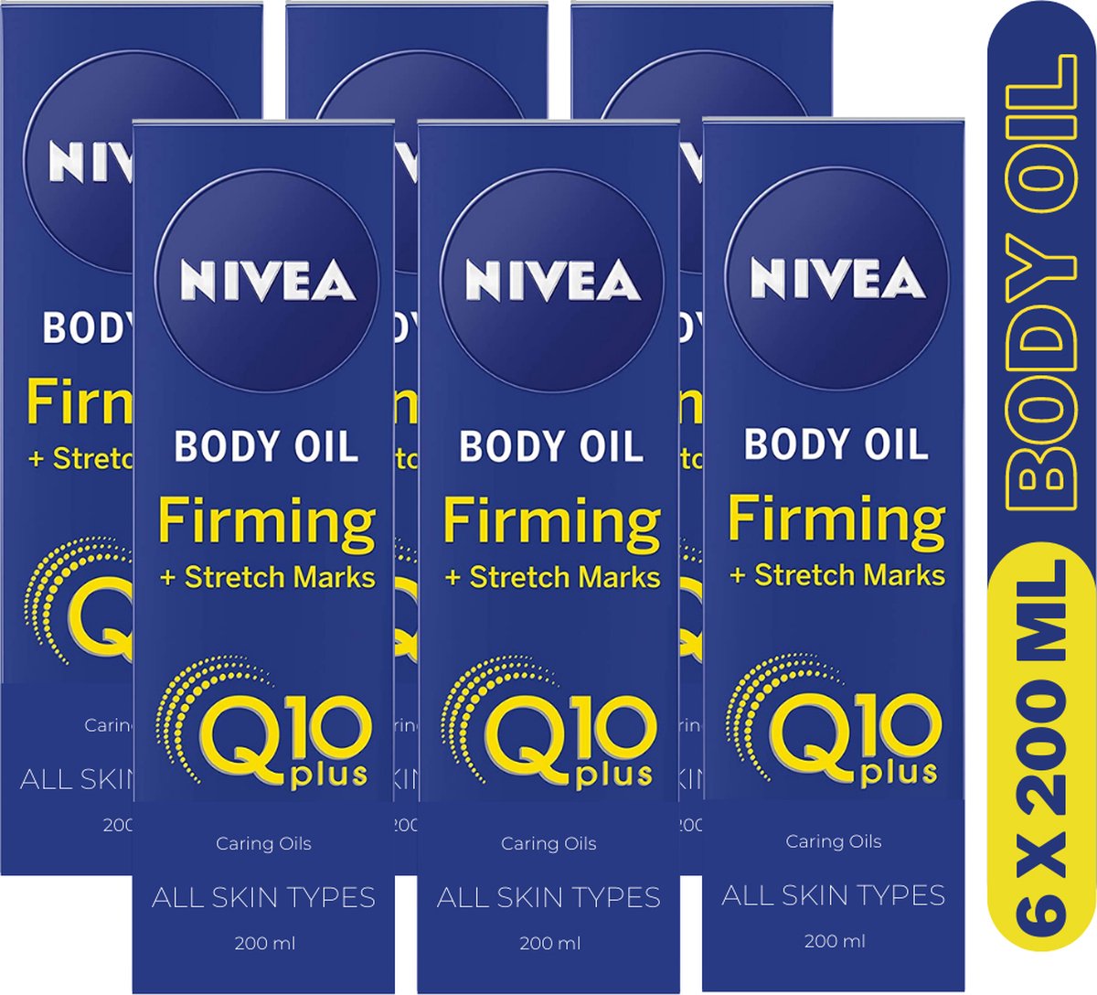 Nivea Q10 Plus Firming + Stretch Marks Body Olie Geschikt Voor Alle Huidtypes - Voordeel Bundel - 6 x 200 ml