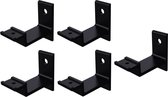 Hermeta leuninghouder 3541-18 - Zwart - Aluminium - Keilboutbevestiging - Vlak zadel - 5 stuks