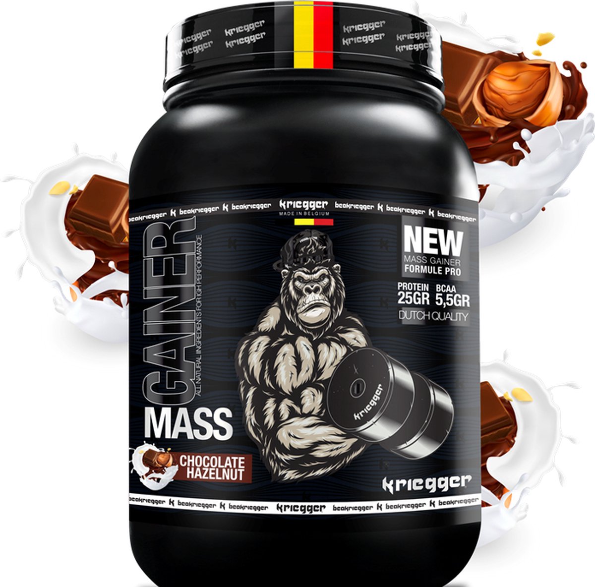 Goedkoopste Mass Gainer Kriegger 3 Kg / flavour - Chocolate hazelnut