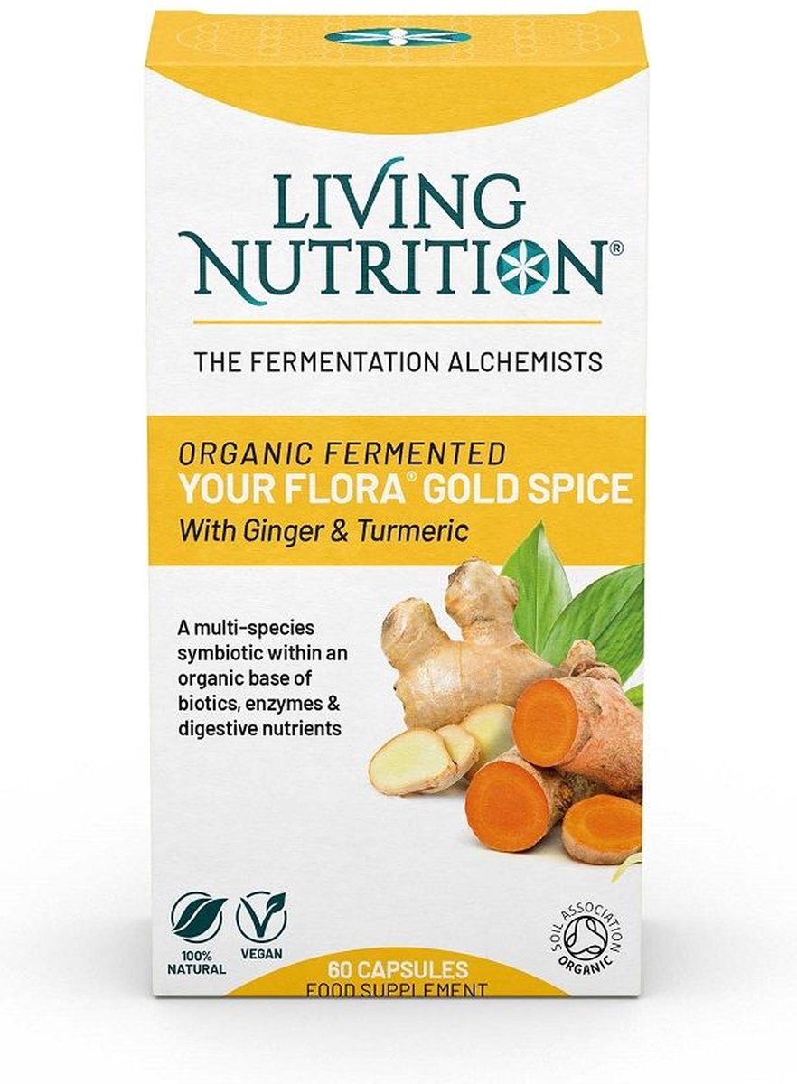 Your Flora - Gold Spice Gefermenteerde Gember Kurkuma Bio (Living Nutrition) 60caps