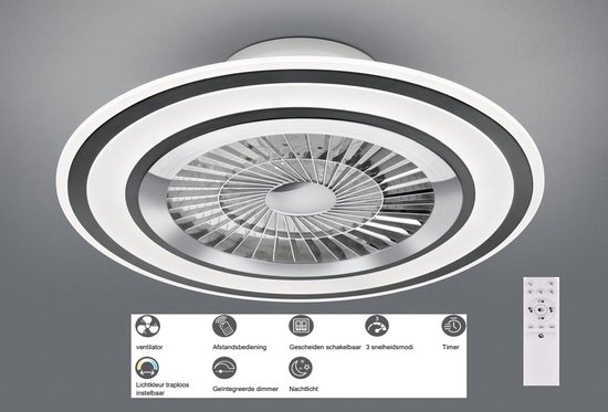 Verlichte Plafondventilator, Dimbare LED-plafondventilatorlamp Met Afstandsbediening, 85W 6800lm Plafondventilator Met Lamp, 6 Snelheden, Ventilator Lamp Plafond Voor Slaapkamer, Zwart Verlichte Plafondventilator, Dimbare LED-plafondventilatorlamp Met Afstandsbediening, 85W 6800lm Plafondventilator Met Lamp, 6 Snelheden, Ventilator Lamp Plafond Voor Slaapkamer, Zwart