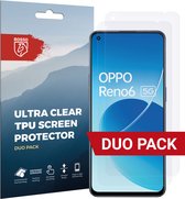 Rosso Screen Protector Ultra Clear Duo Pack Geschikt voor Oppo Reno 6 5G | Folie | 2 Stuks