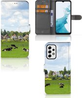Wallet Book Case Geschikt voor Samsung Galaxy A23 Smartphone Hoesje Hollandse Koeien