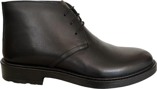 Nette schoenen- Veterschoenen- Casual Heren schoenen 1042- Leather- Zwart- Maat 43