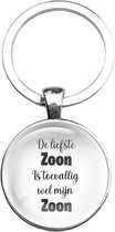 Sleutelhanger Glas - De Liefste Zoon Is Toevallig Wel Mijn Zoon