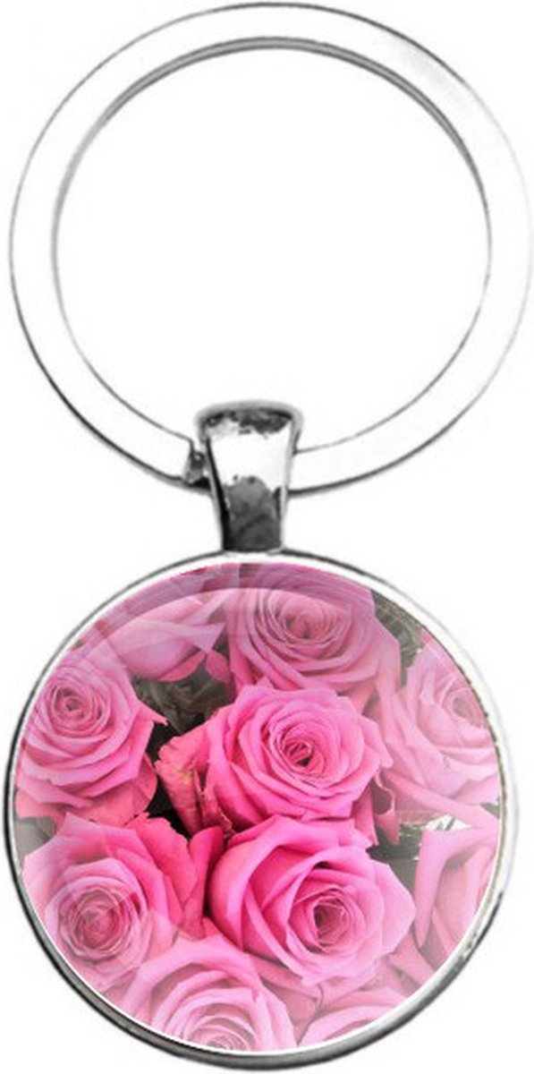Sleutelhanger Glas - Rozen
