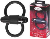 MALESATION Cockring Squeeze Cock & Ball Ring (with Vibration) Zwart