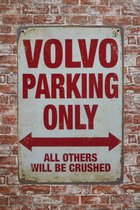 Wandbord - Volvo Parking - Metalen wandbord - Mancave - Mancave decoratie - Retro - Metalen borden - Metal sign - Bar decoratie - Tekst bord - Wandborden – Bar - Wand Decoratie - Metalen bord - UV