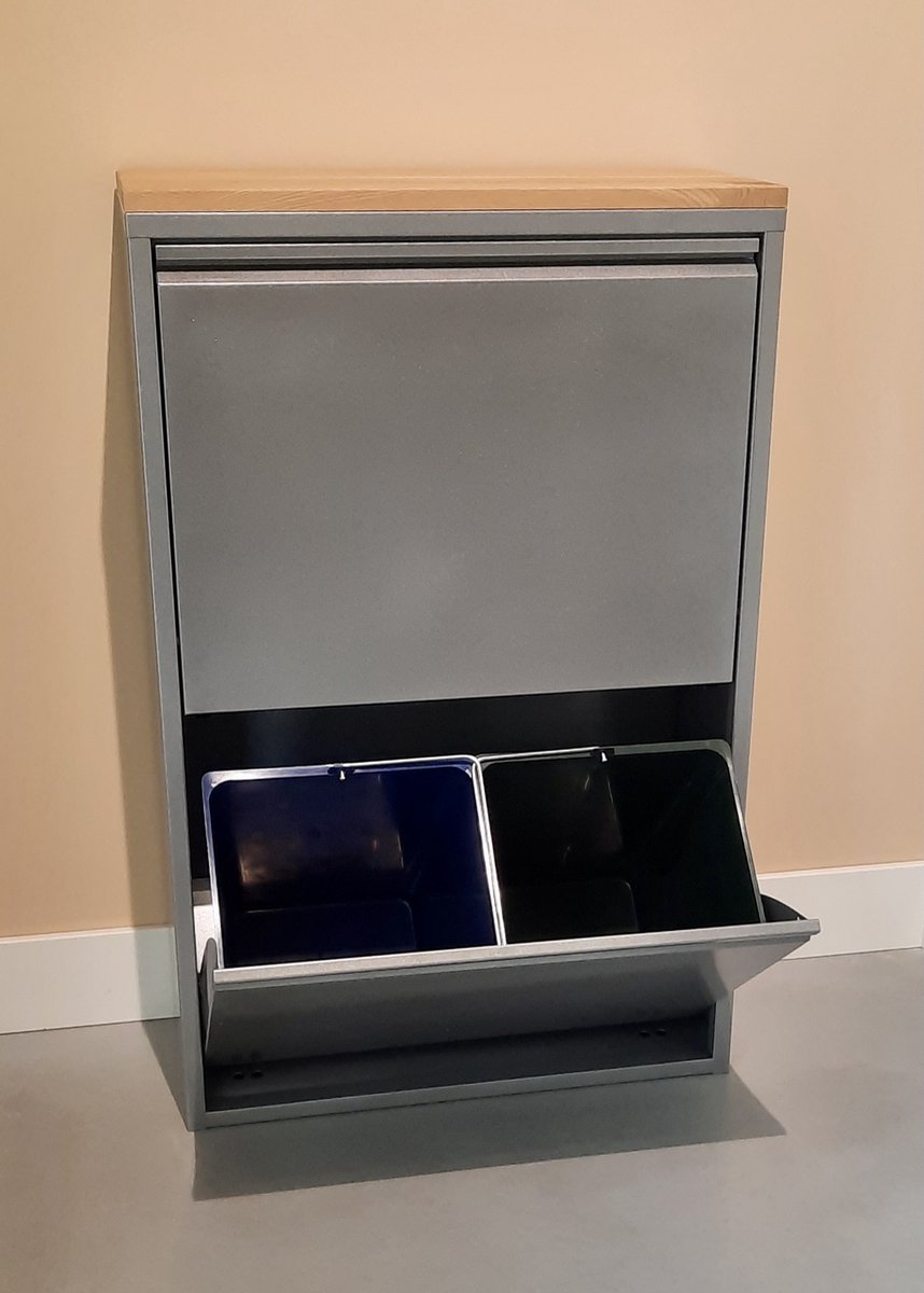 Probbax Pedaalemmer | Kunststof (Grijs) | 90L | Klapdeksel | Hygiëne