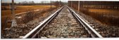 WallClassics - Dibond - Close up van het Spoor - 90x30 cm Foto op Aluminium (Wanddecoratie van metaal)