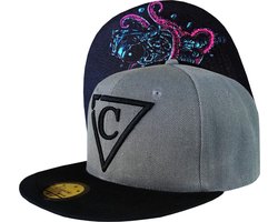 Capiche® Snapback Pet Heren - Tentacle Astronaut - Special Series - Unisex - Onesize - Sportcap - Baseball Cap - Mannen - Grijs - Cap - Petten - pet dames - petten heren