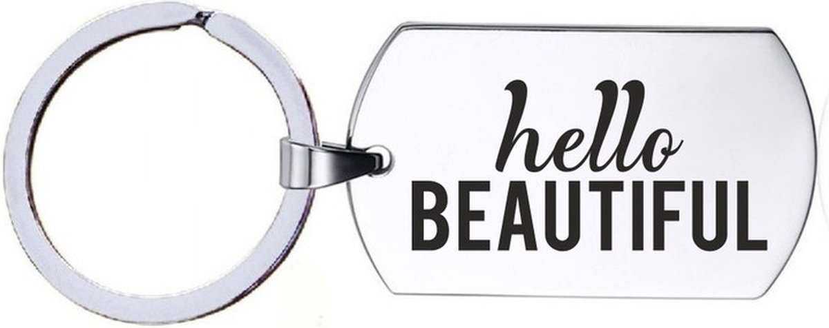 Sleutelhanger RVS - Hello Beautiful