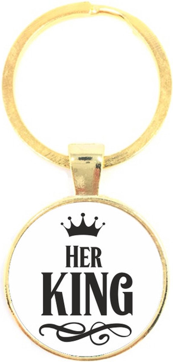 Sleutelhanger Glas - Her King
