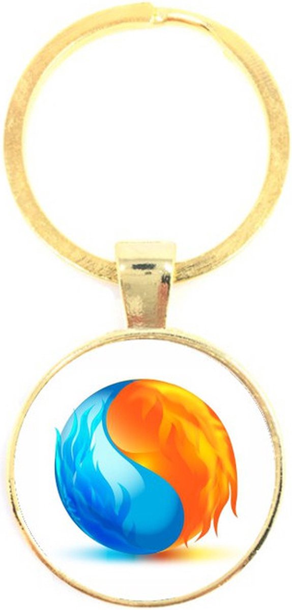 Sleutelhanger Glas - Yin Yang